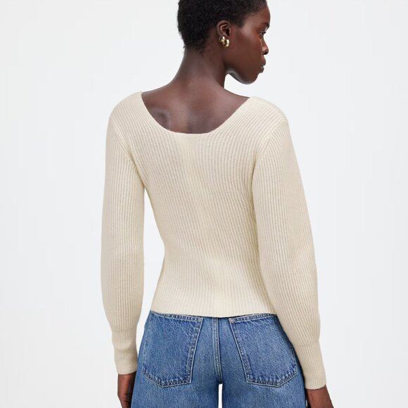 NWT Madewell SoftWool Square-Neck Pullover Sweater Sz S - Picture 3 of 9